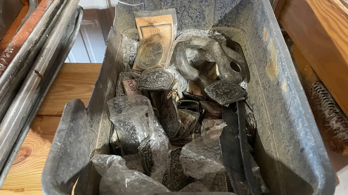 Tote of Belt Buckles