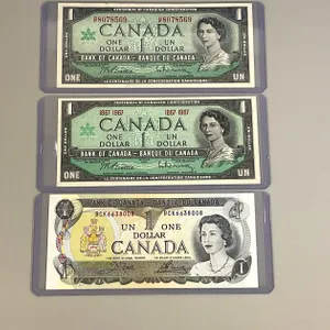 Two Centennial & One 1973 $1 Canadian Notes