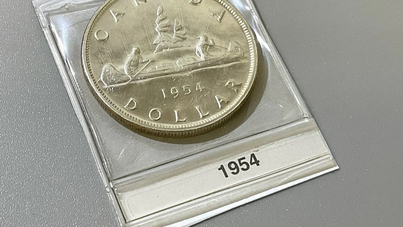 1954 Silver Canadian Dollar Coin