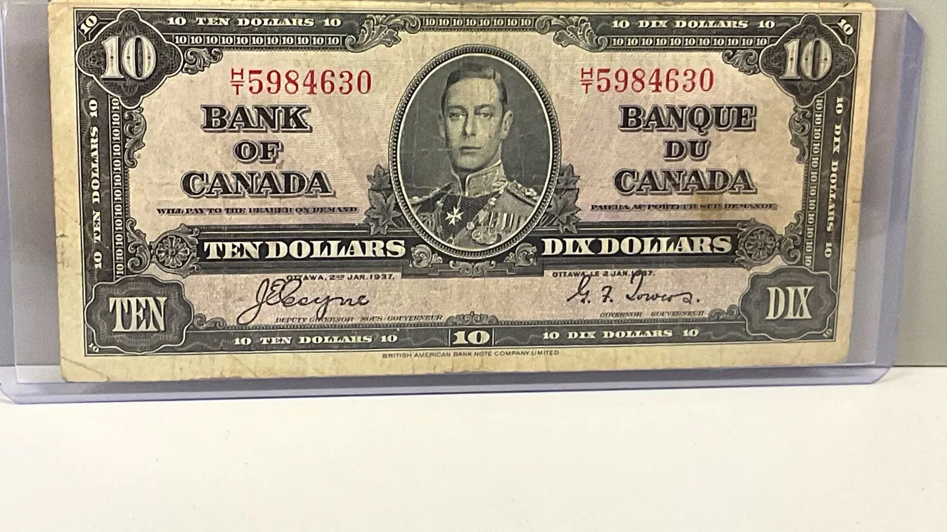1937 $10 King George VI Canadian Note