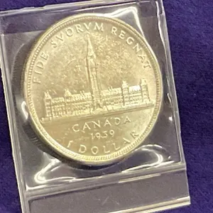 1939 Silver Canadian Dollar Coin