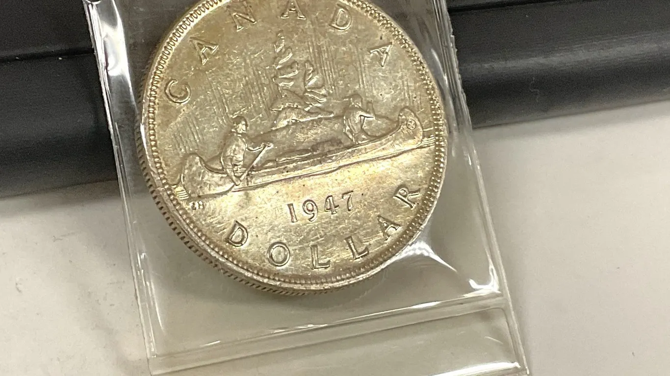 1947 Silver Canadian Dollar Coin