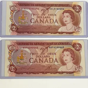 Pair of 1974 $2 Canadian Notes