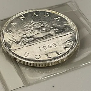 1945 Silver Canadian Dollar Coin