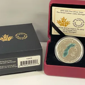 Fine Silver $20 “Great Lakes: Lake Michigan”