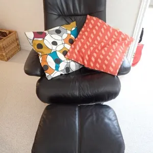 Leather  Recliner & Ottoman