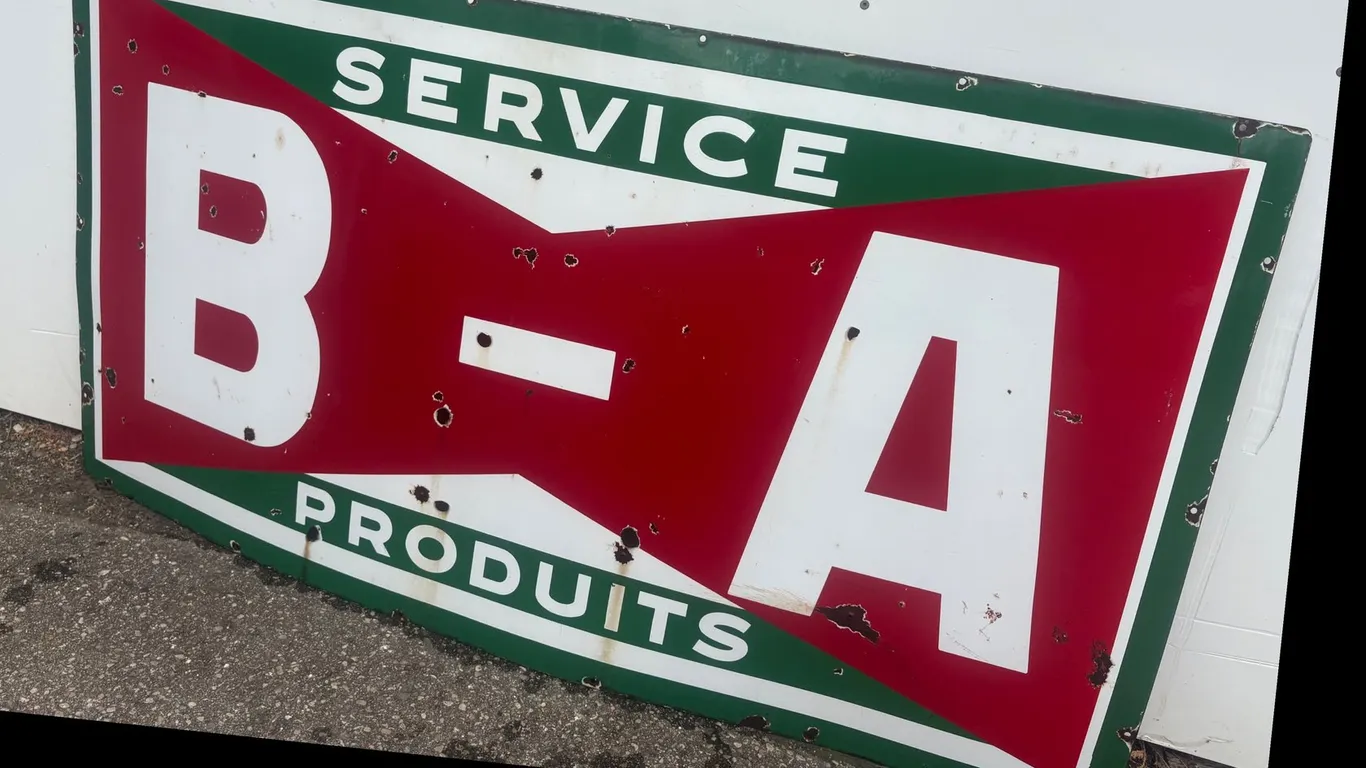 BA Bow Tie Porcelain Advertising Sign