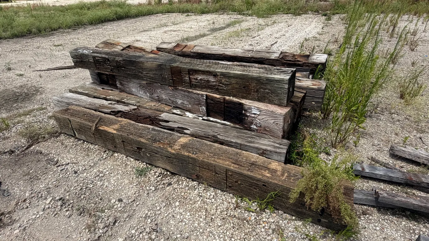 PILE OF RAILROAD TIES