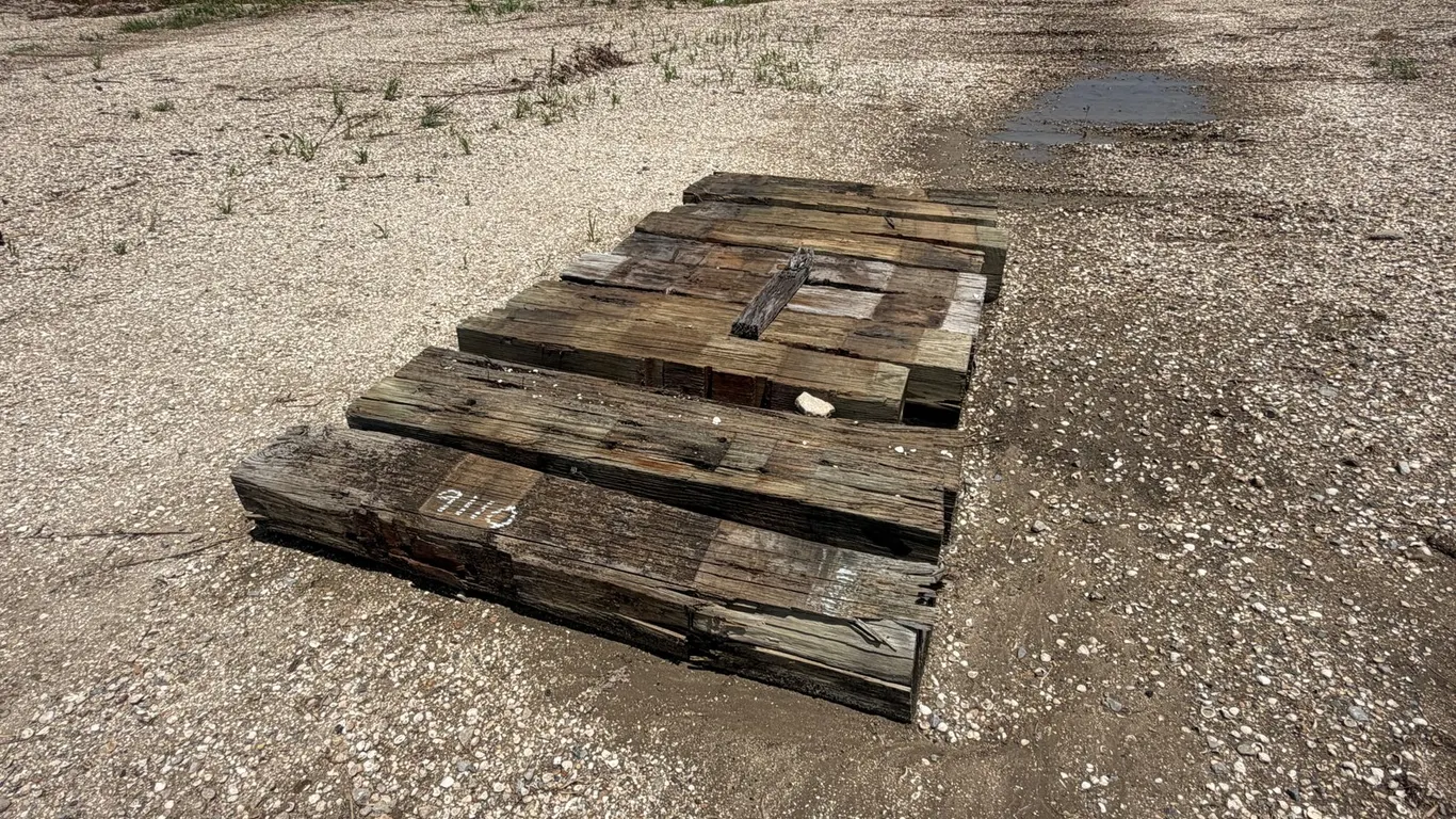 PILE OF RAILROAD TIES