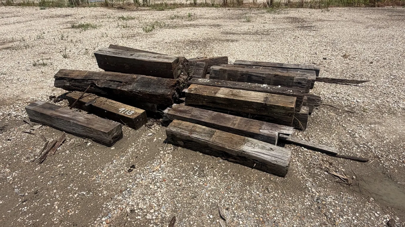 PILE OF RAILROAD TIES