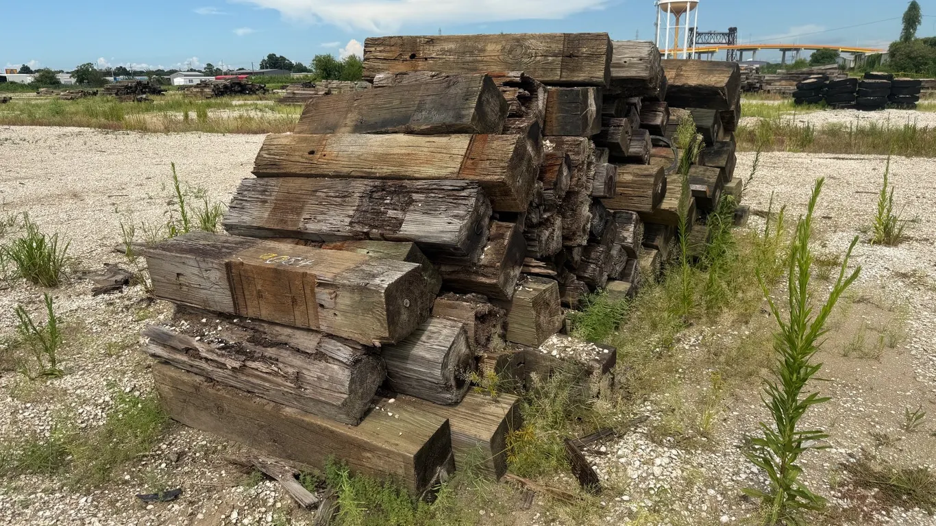 PILE OF RAILROAD TIES