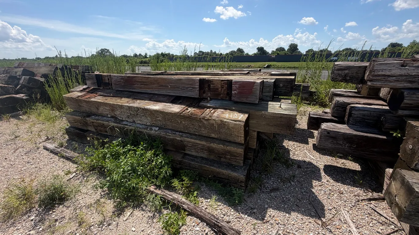 PILE OF RAILROAD TIES