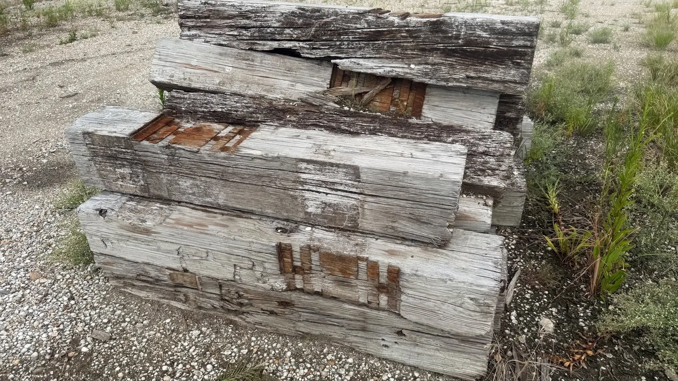 PILE OF RAILROAD TIES