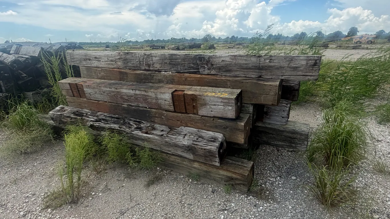PILE OF RAILROAD TIES