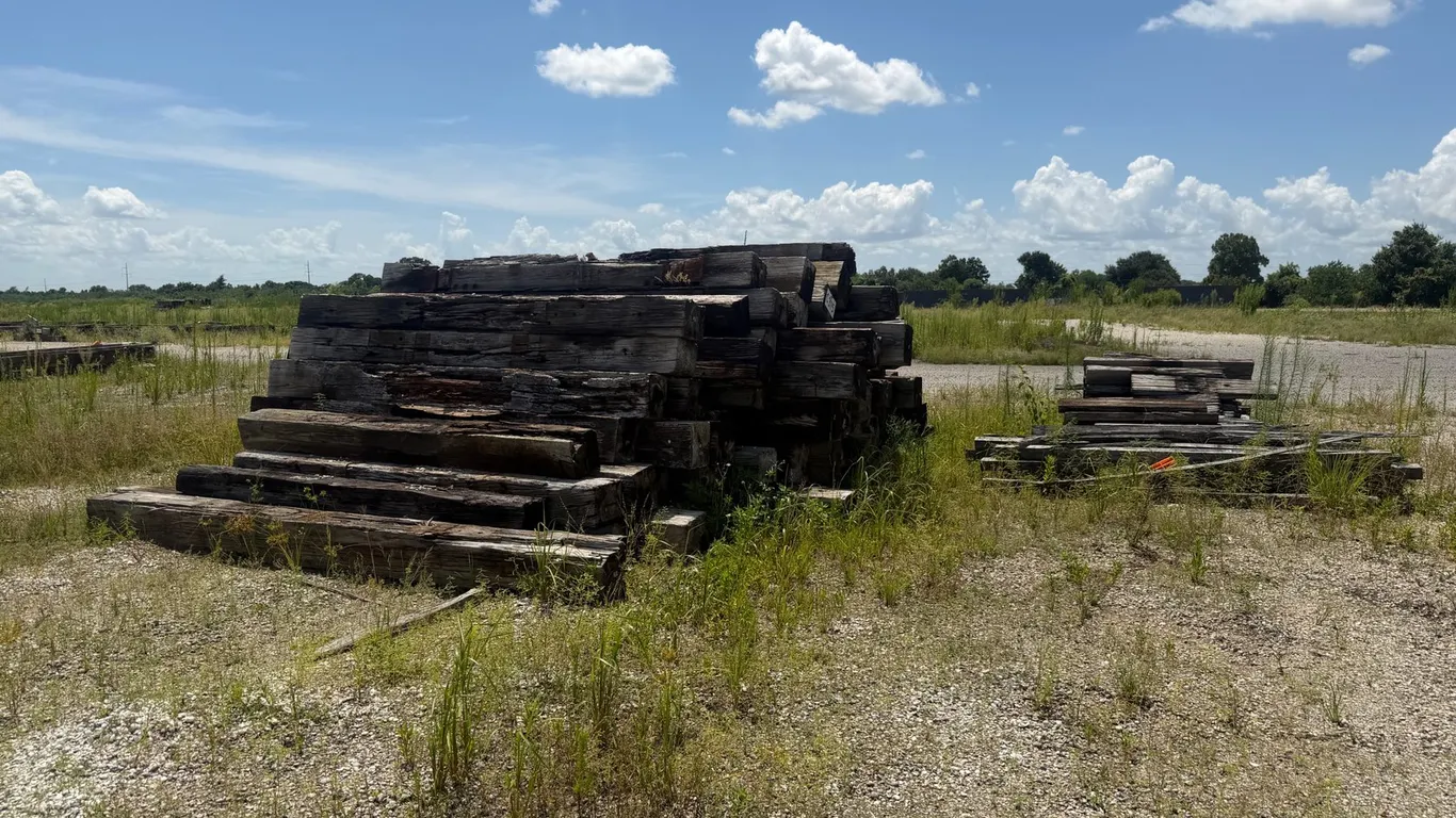 PILE OF RAILROAD TIES