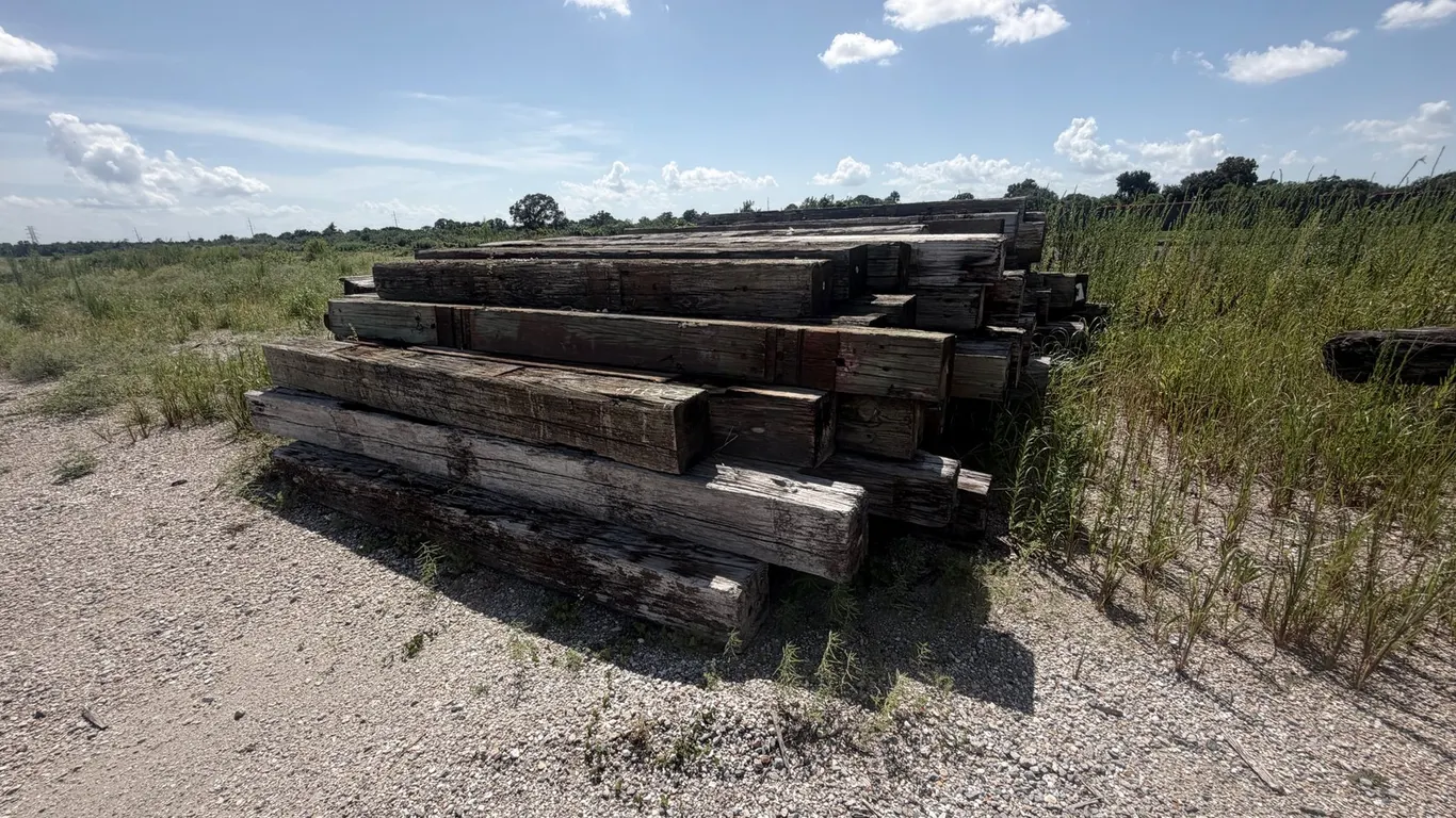 PILE OF RAILROAD TIES