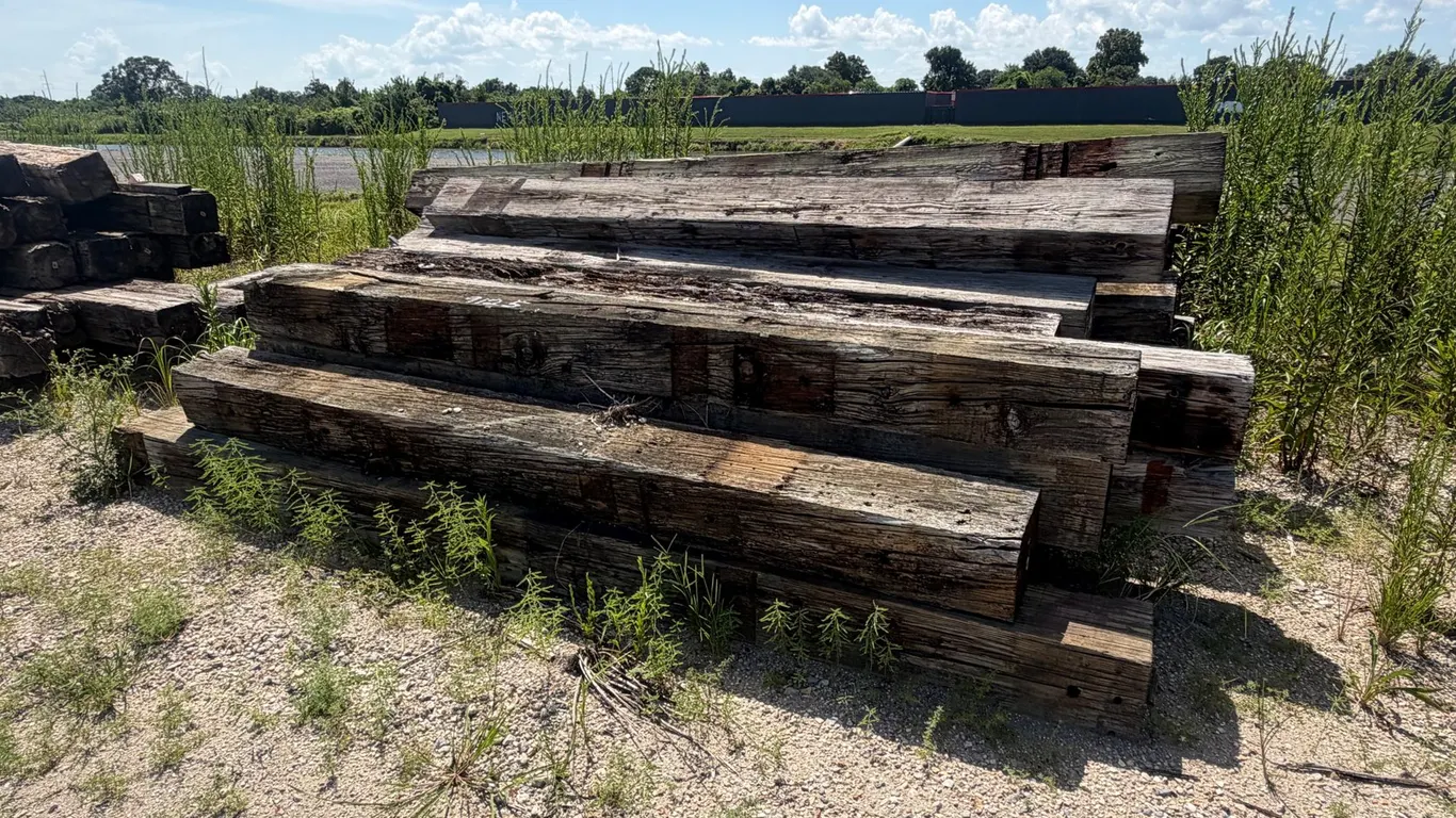 PILE OF RAILROAD TIES