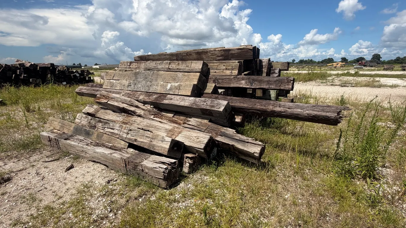 PILE OF RAILROAD TIES