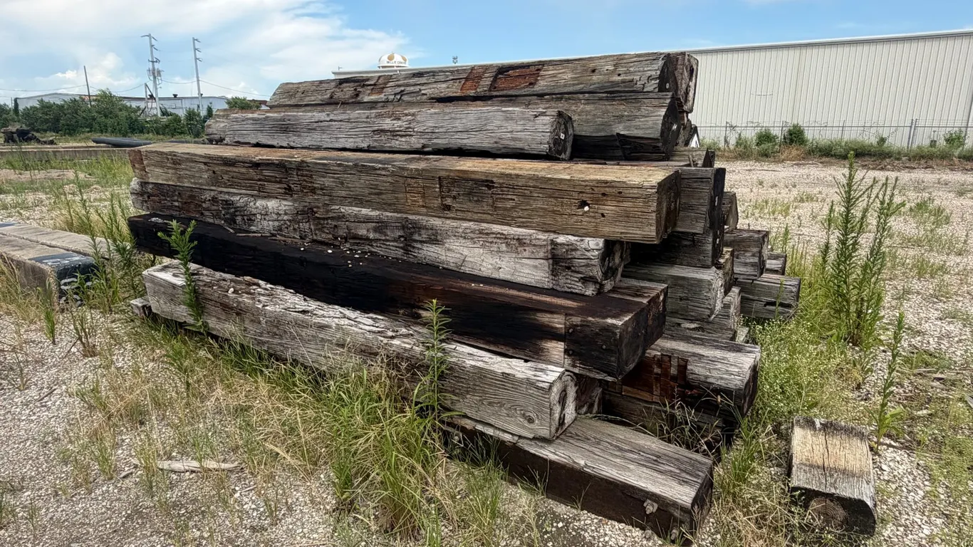 PILE OF RAILROAD TIES