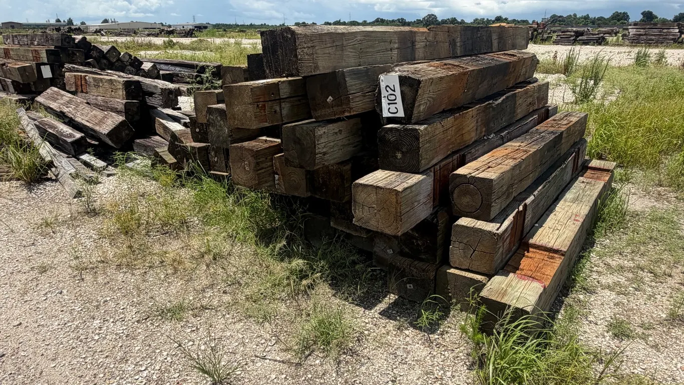 PILES OF RAILROAD TIES