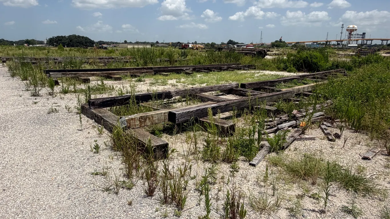 PILE OF RAILROAD TIES