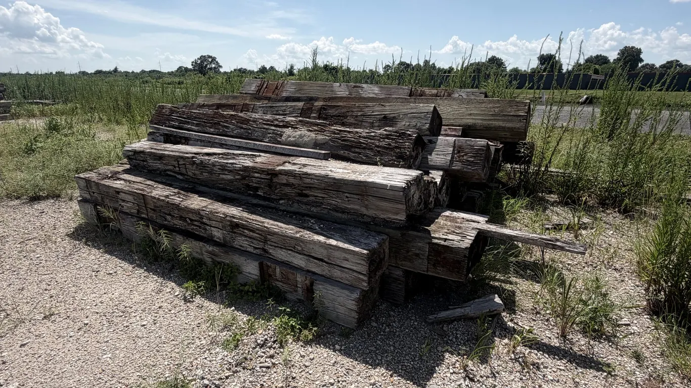 PILE OF RAILROAD TIES