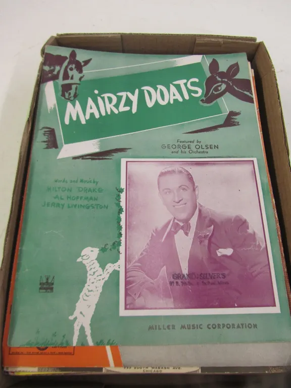 Flat Of Vintage Sheet Music Books