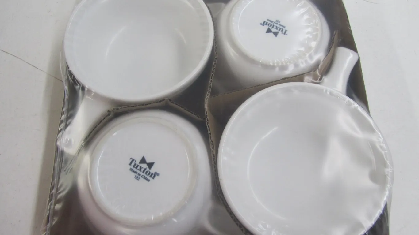 (4) Tuxton Handled Soup Mugs/Crocks