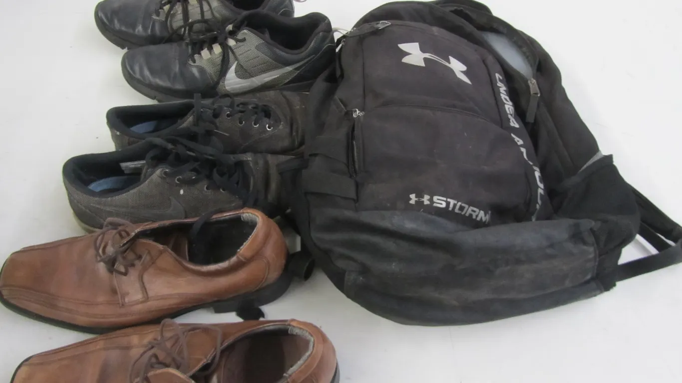Lot Of Mens Shoes And Under Armour Backpack