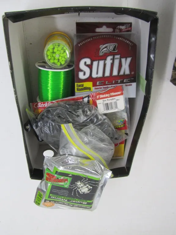Shoe Box Full Of Assorted Fishing Supplies