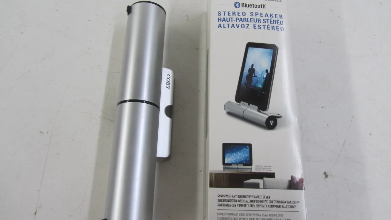 (2) Coby Portable Bluetooth Stereo Speakers