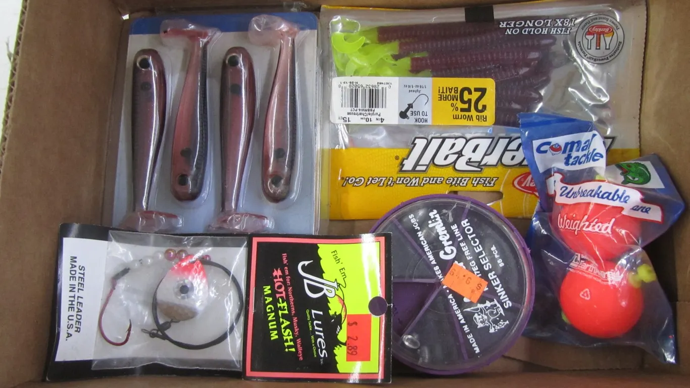 Flat Of Assorted Fishing Supplies