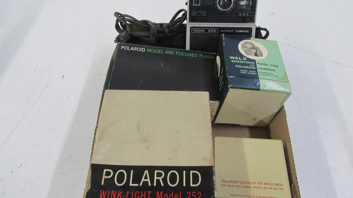 Lot Of Old Cameras And Accessories