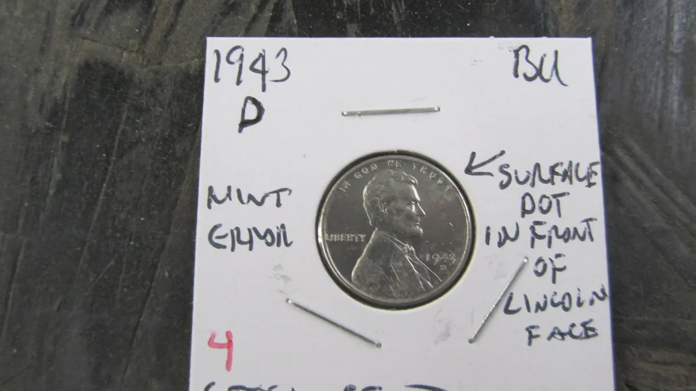 1943-D Mint Error Lincoln Steel Cent