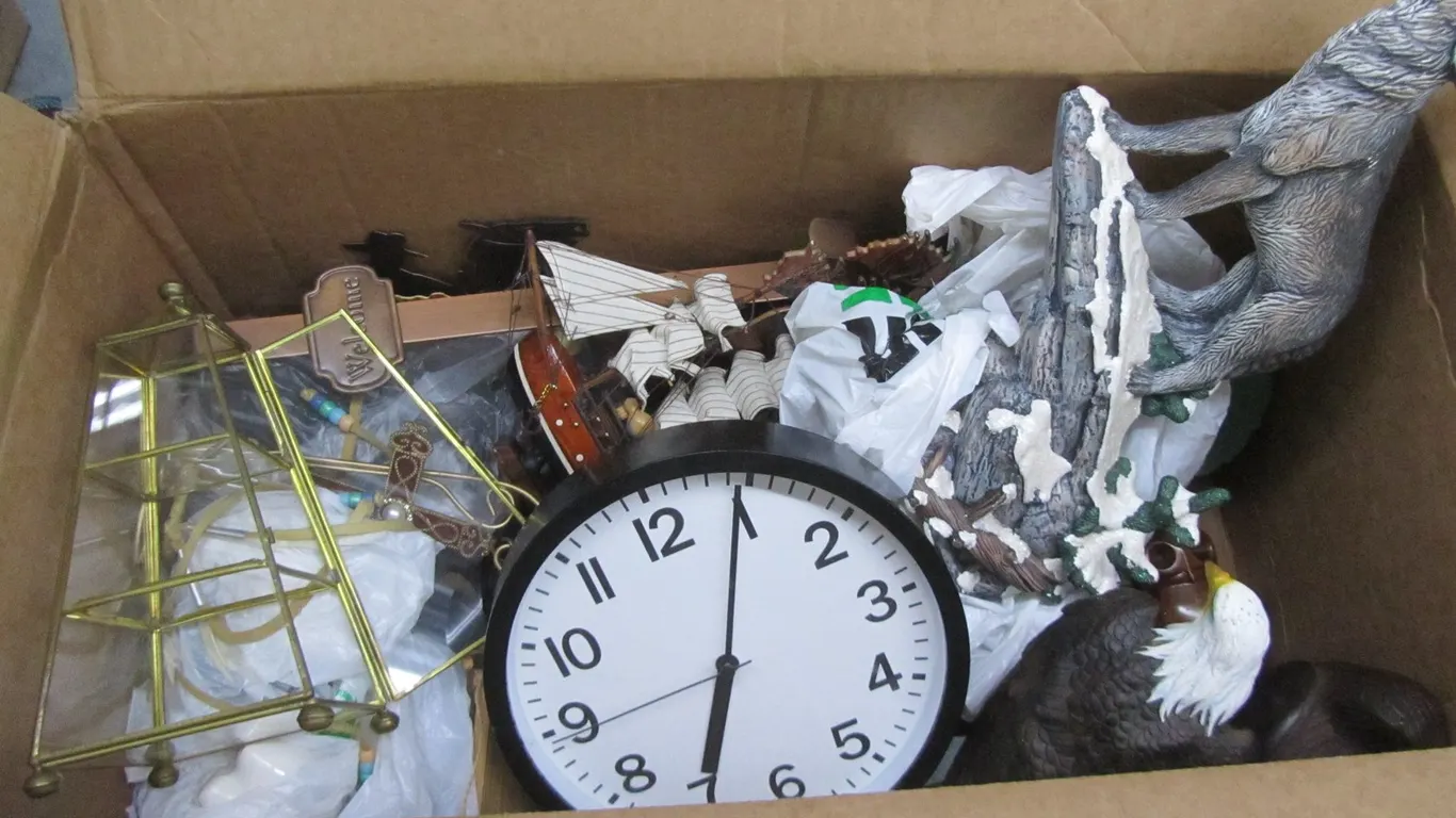 Box Of Assorted Home Furnishings