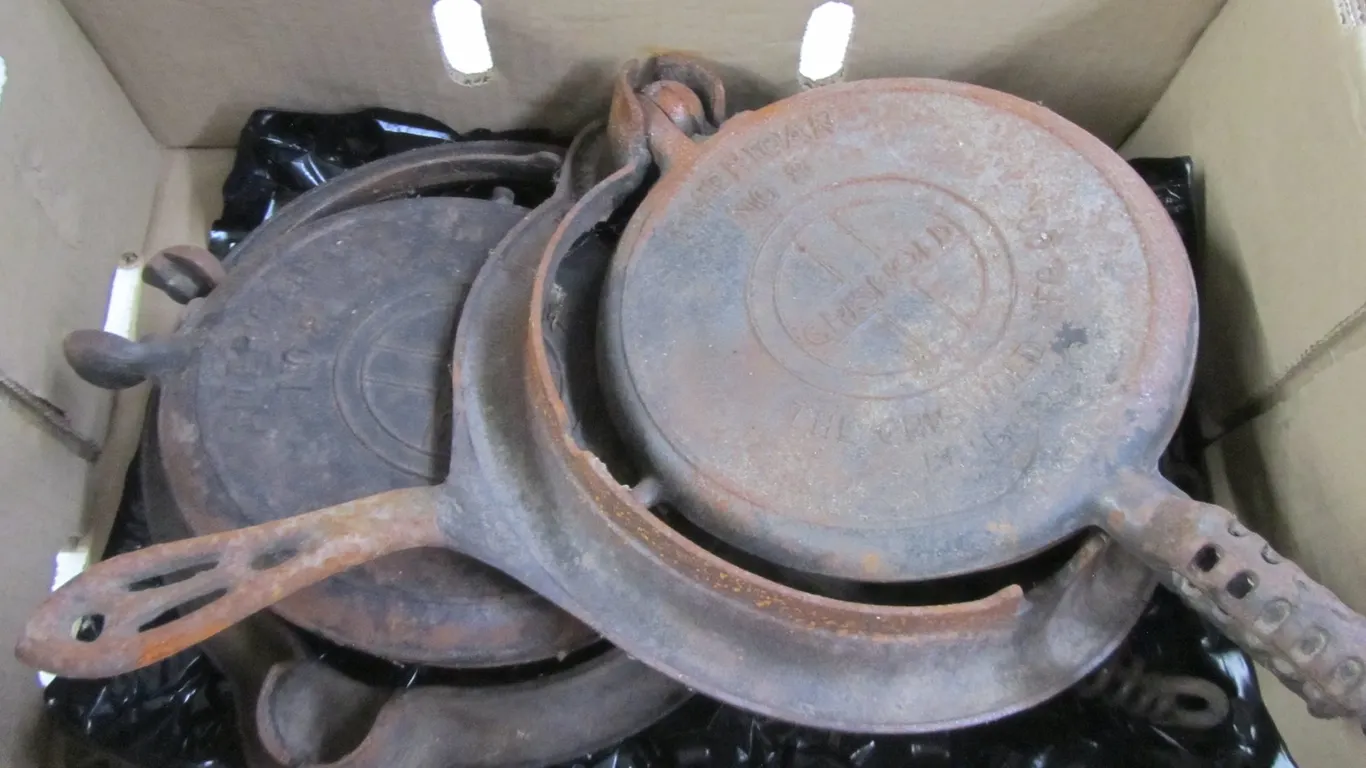 (2) Griswold American No. 8 Cast Iron Waffle Makers