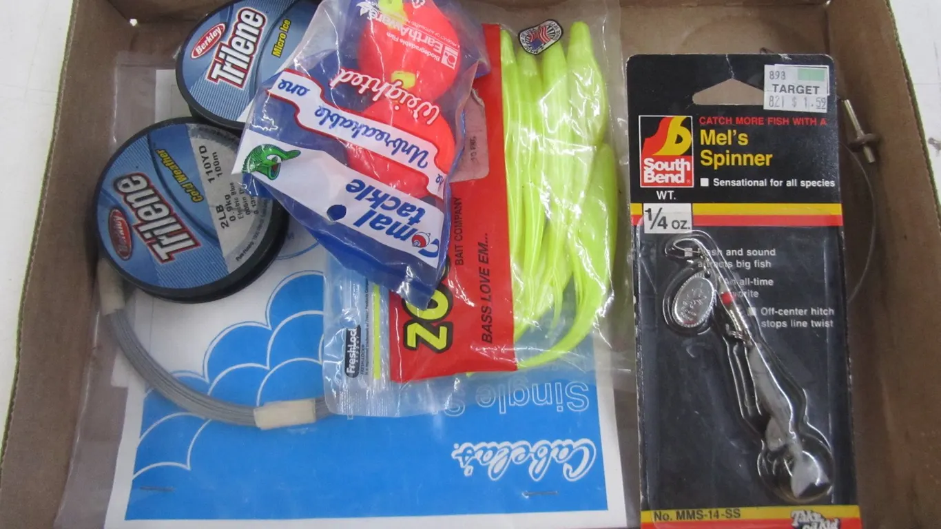 Flat Of Assorted Fishing Supplies