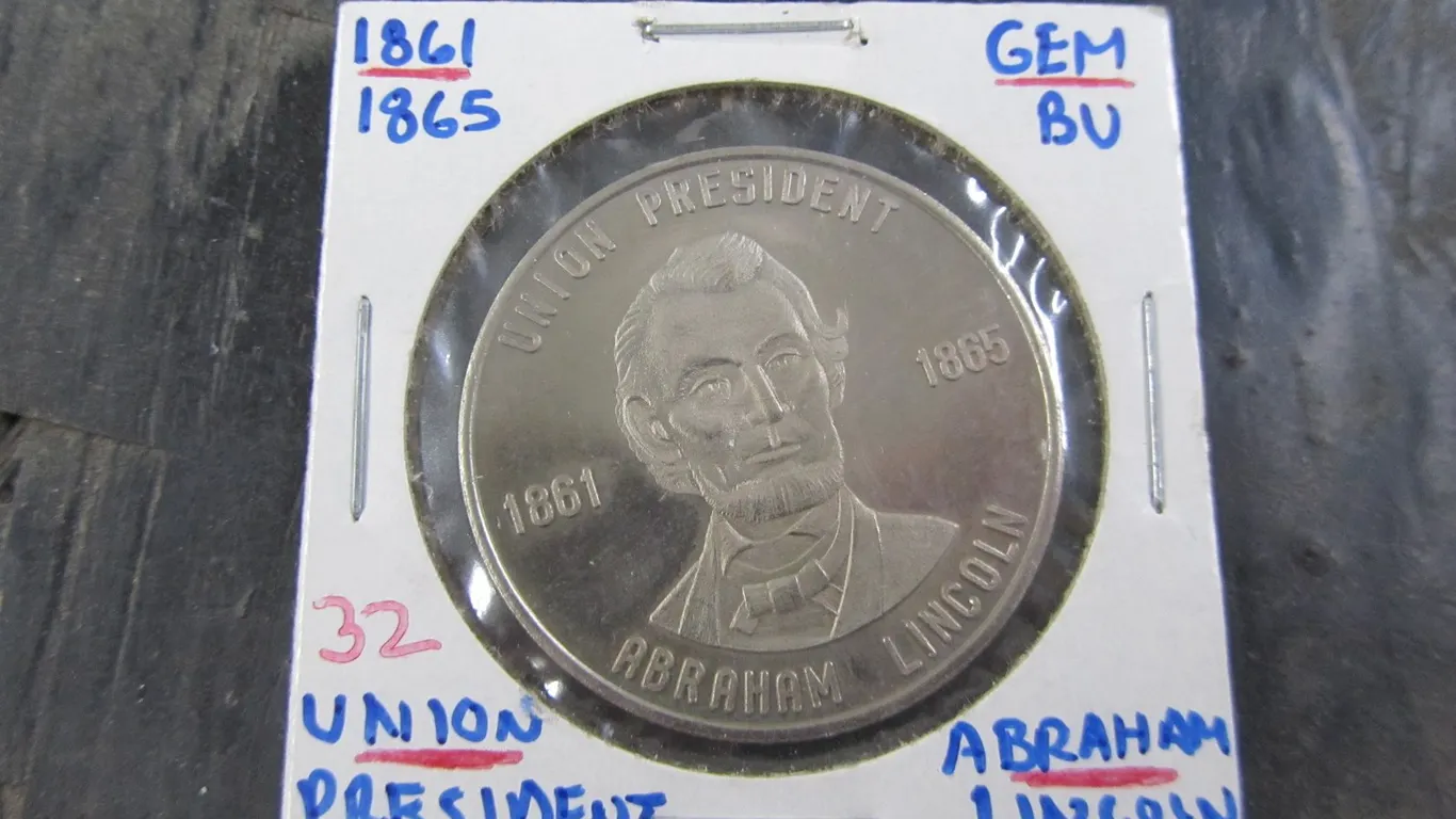 1861-1865 Abraham Lincoln Union President United States Of America