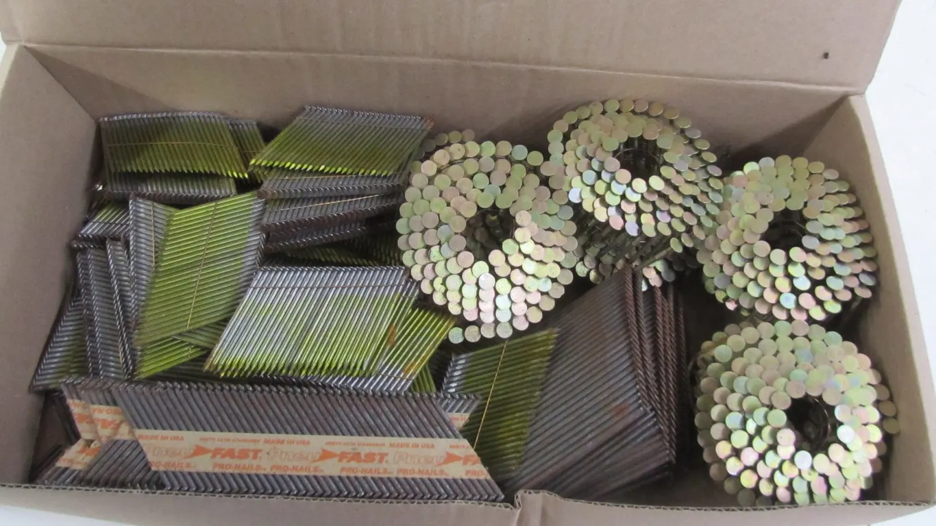 Box Of Assorted Nail Gun Nails