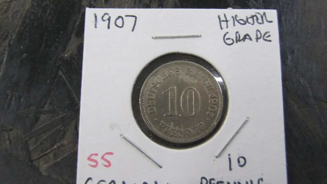 1907 Germany 10 Pfennig Coin
