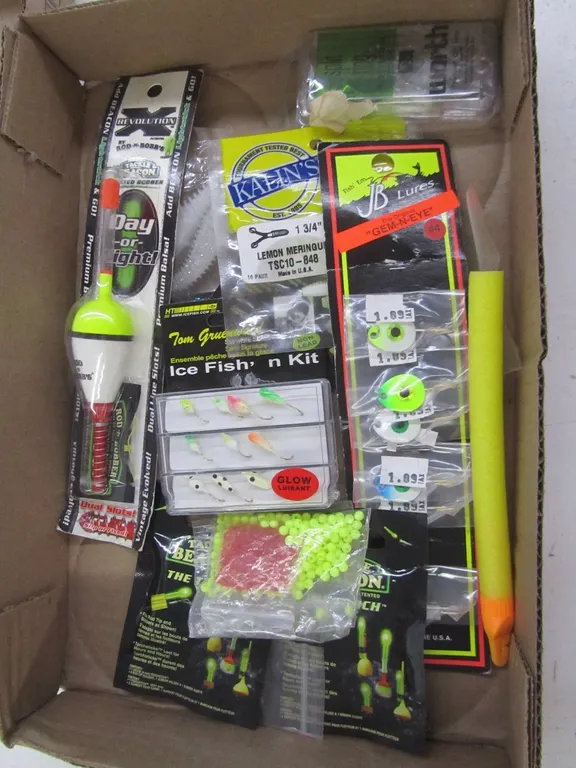 Flat Of Assorted Fishing Supplies