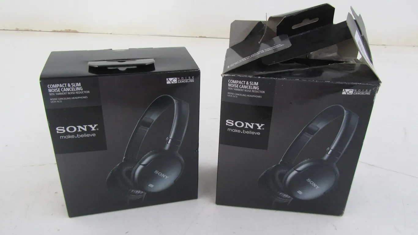 (2) Sony Compact & Slim Noise Canceling Headphones