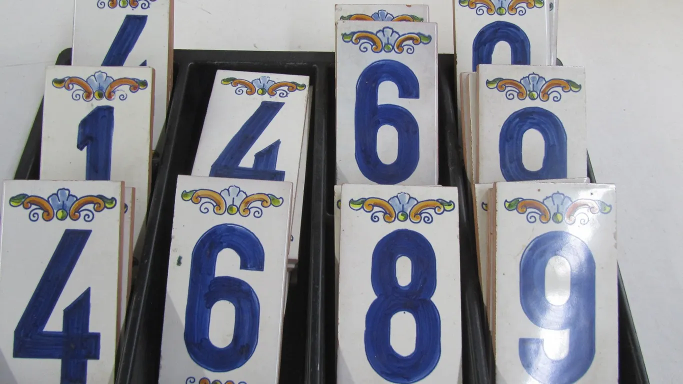 Lot Of Ceramic Number Tiles