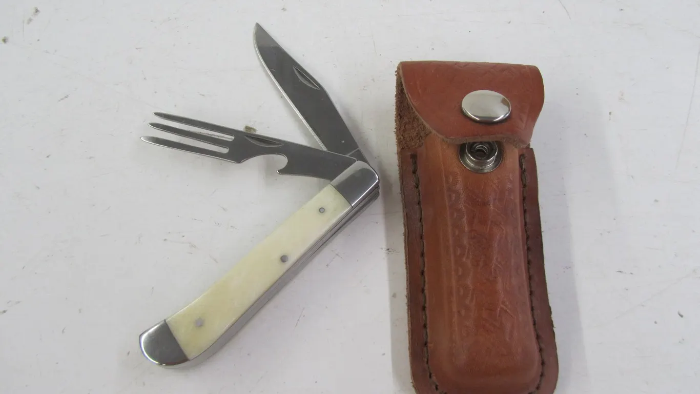 Ridge Runner Utility Pocket Knife w/Leather Case