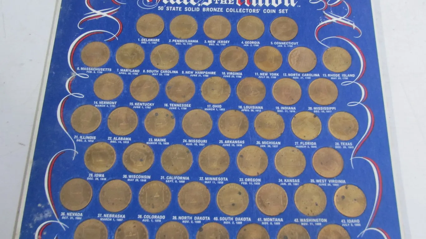 States Of The Union 50 State Solid Bronze Collectors' Coin Set