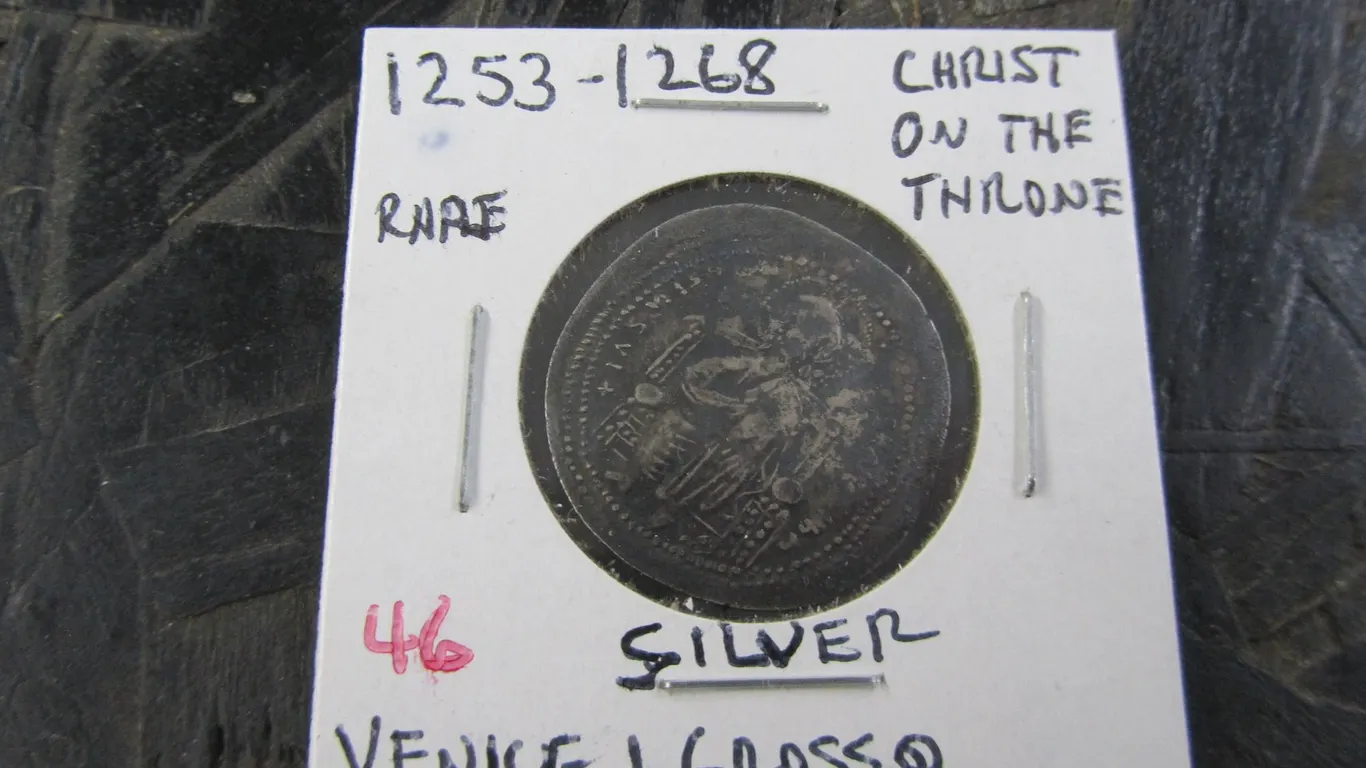 1253-1268 Silver Venice Italy 1 Grosso Coin