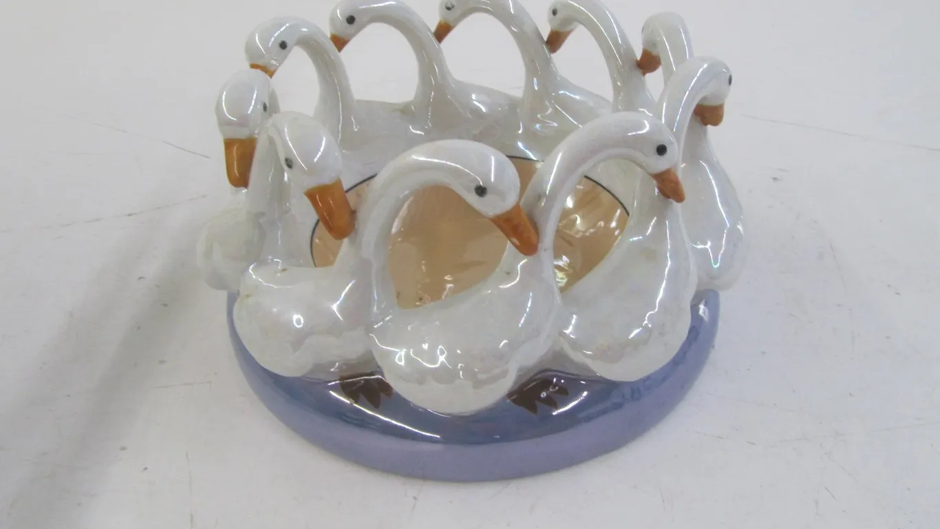 Ceramic Swan Bowl Decoration