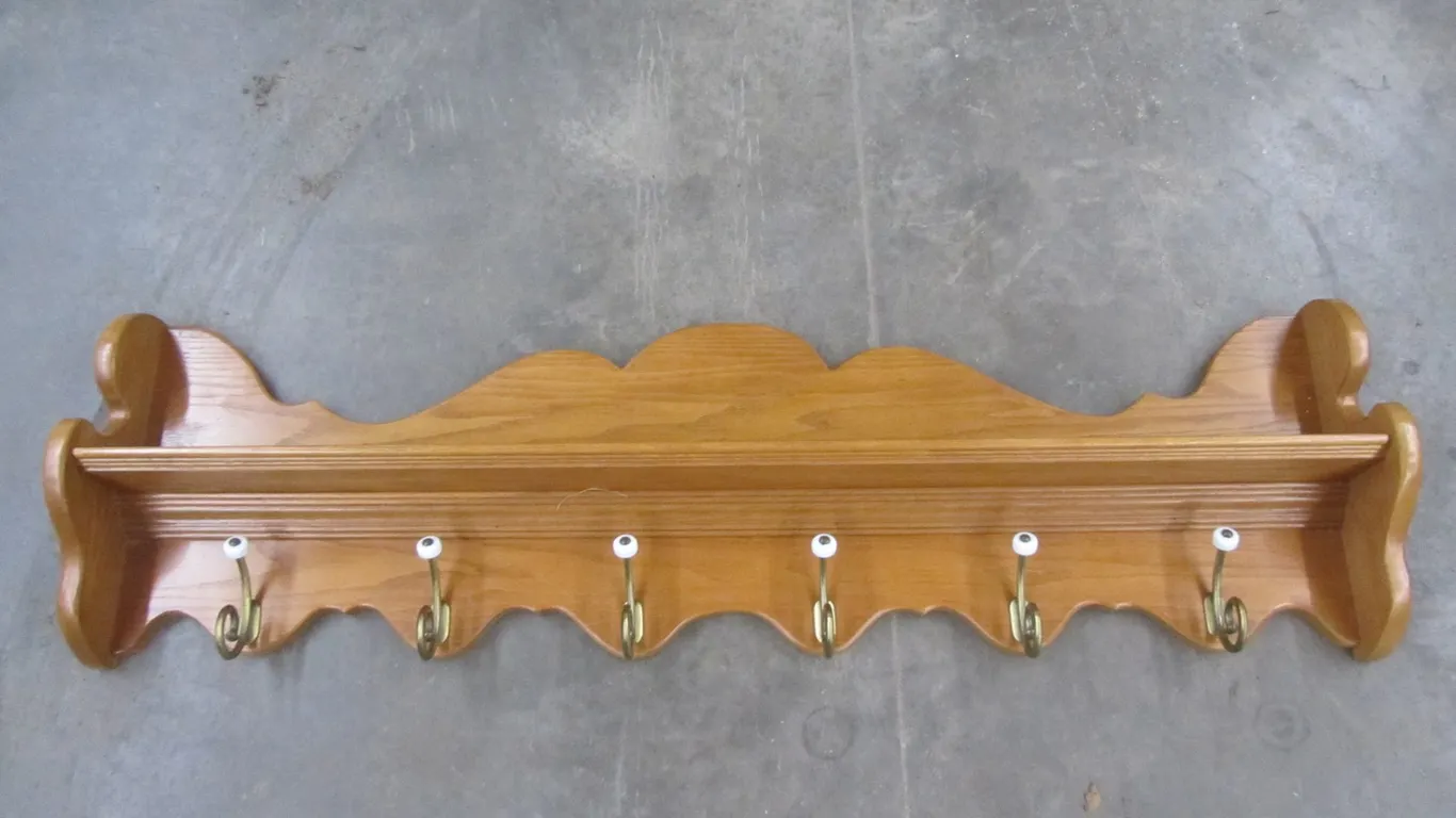 Oak 6-Hook Coat Hanger