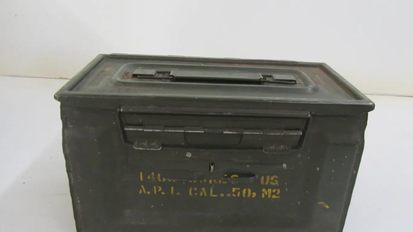 Vintage Metal Military Ammo Box