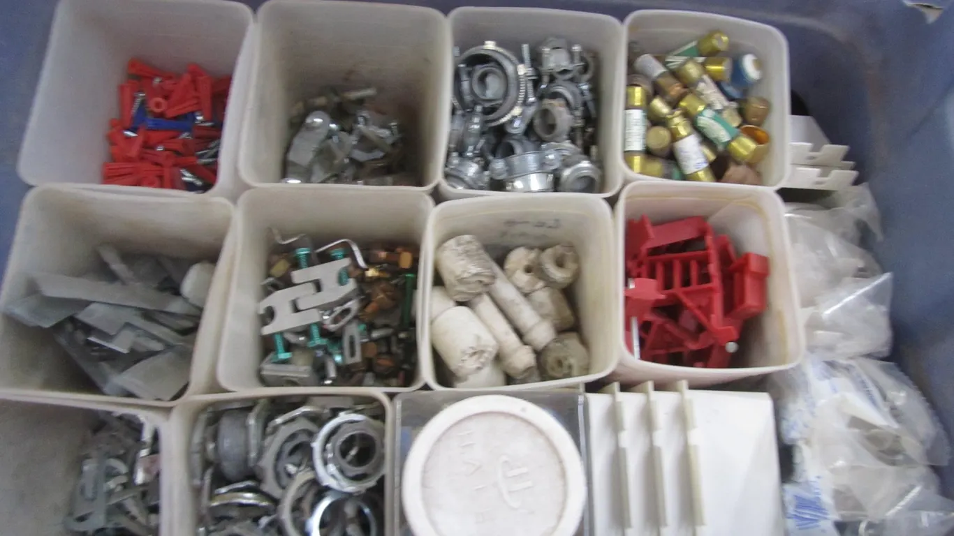 Tub of Assorted Electrical Hardware